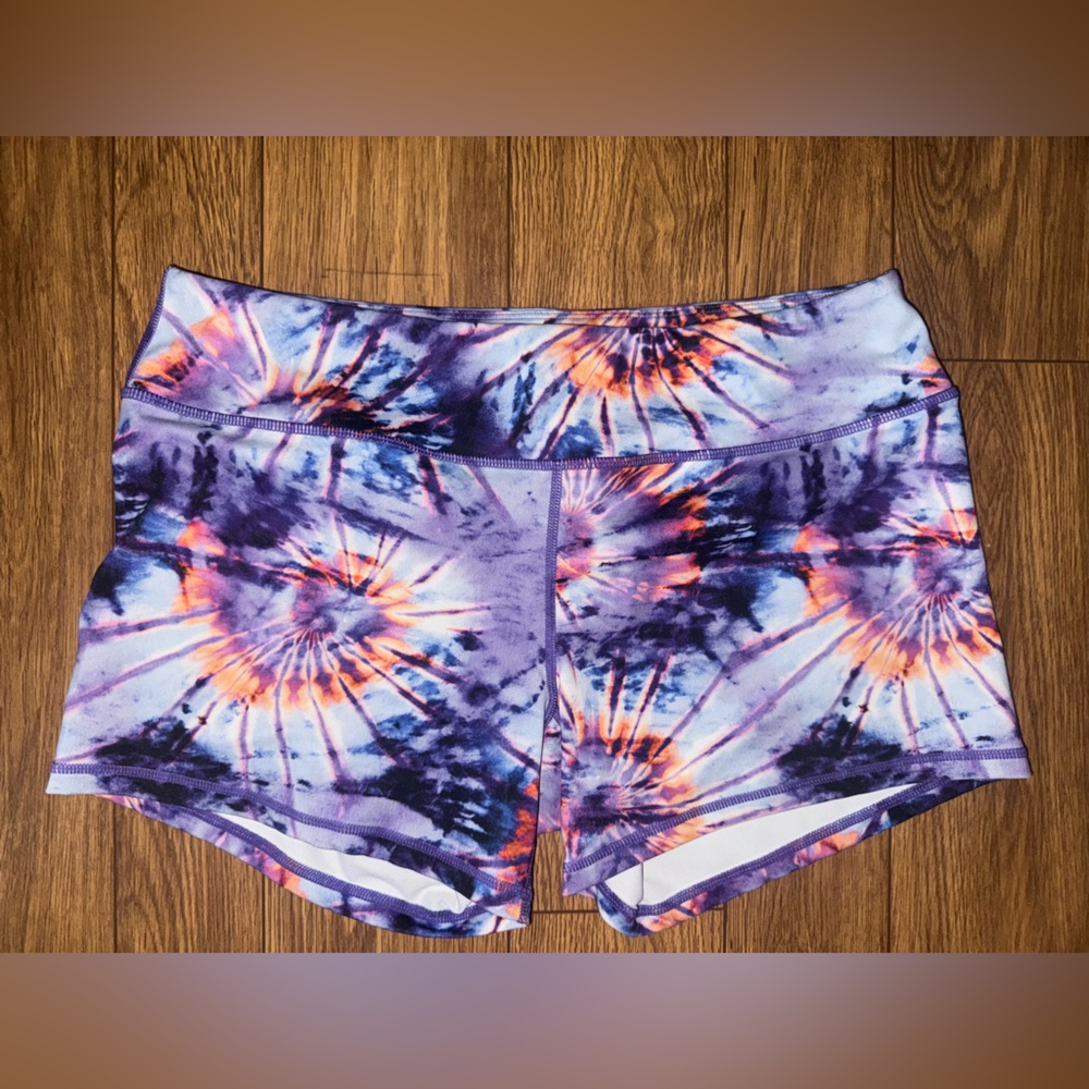 Born Primitive purple pink tie dye print performance shorts XL